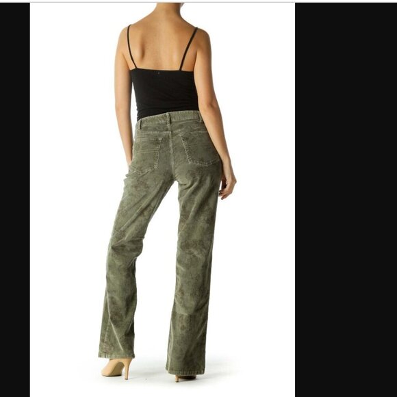 J.Jill Green Corduroy Mid Rise Green Corduroy boot cut Flare leg Pants - Picture 4 of 10